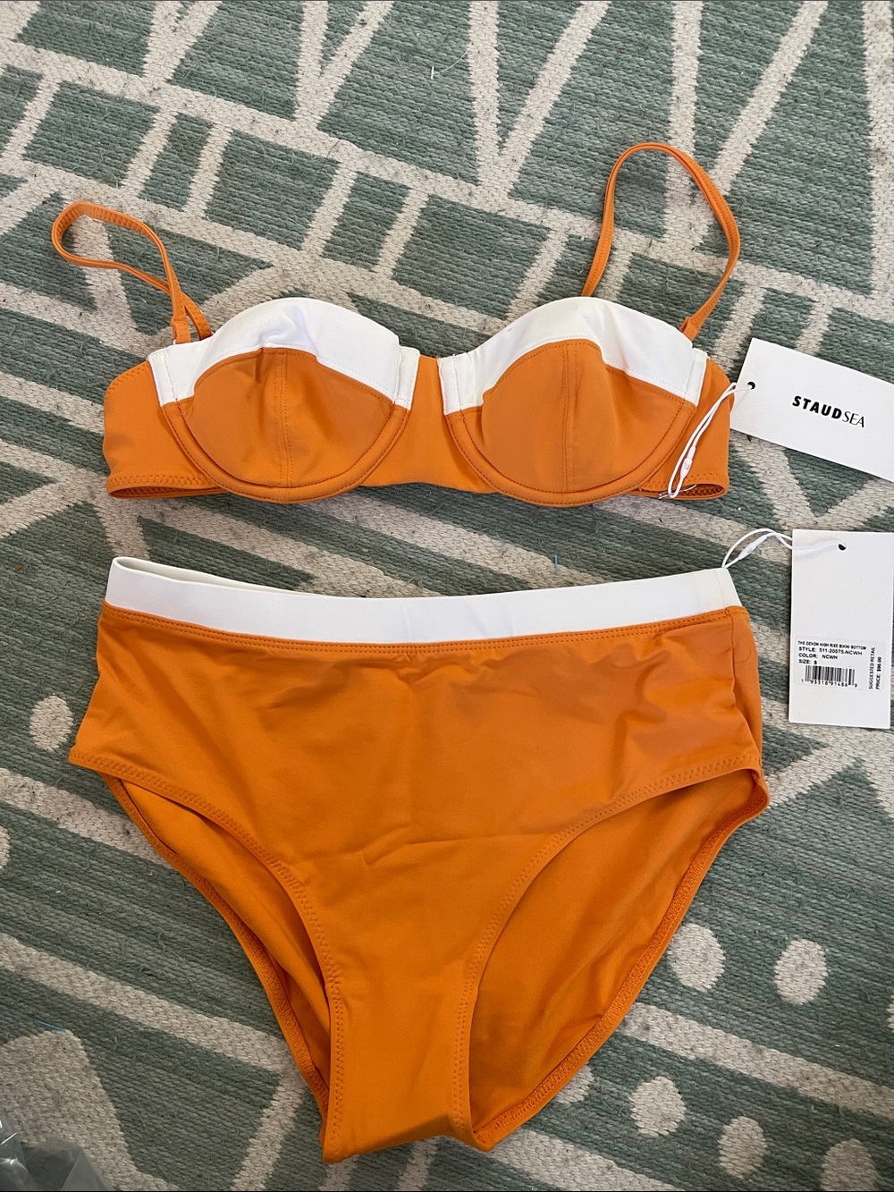 NWT STAUD Womens Devon Bikini Bottom & Balconette Top, S